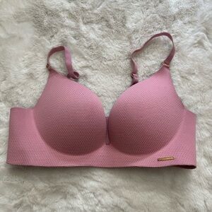Pink Textured Women's Bra